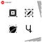 Pack of 4 Modern Solid Glyphs Signs and Symbols for Web Print Media such as bitcoin, healthy, power, process, sibcoin