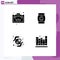 Pack of 4 Modern Solid Glyphs Signs and Symbols for Web Print Media such as briefcase, protect, travel, easter, rights