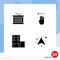 Pack of 4 Modern Solid Glyphs Signs and Symbols for Web Print Media such as drum, school, independence day, gesture, arrow