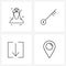 Pack of 4 Universal Line Icons for Web Applications avatar; key; avtar;profile; security