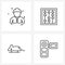 Pack of 4 Universal Line Icons for Web Applications avatar, mouse, human, toy, pets