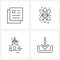 Pack of 4 Universal Line Icons for Web Applications gallery, religion, text, lab, arrow