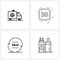 Pack of 4 Universal Line Icons for Web Applications medical, event, healthcare, calendar`s