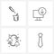 Pack of 4 Universal Line Icons for Web Applications medical, team, computer, download, business