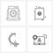 Pack of 4 Universal Line Icons for Web Applications web; direction; clock; file; arrow