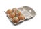 Pack of 6 Fresh Chicken Bio Eggs in Polish Carrefour Isolated