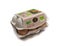 Pack of 6 Fresh Chicken Bio Eggs in Polish Carrefour Isolated