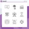 Pack of 9 creative Outlines of christmas, money, fitness, chart, presentation