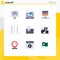 Pack of 9 Modern Flat Colors Signs and Symbols for Web Print Media such as path, infrastructure, online, driveway, server