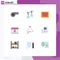 Pack of 9 Modern Flat Colors Signs and Symbols for Web Print Media such as triangle, music, calendar, instrument, world