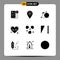 Pack of 9 Modern Solid Glyphs Signs and Symbols for Web Print Media such as hail, heart, marker, health, vehicles