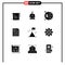 Pack of 9 Modern Solid Glyphs Signs and Symbols for Web Print Media such as paper, form, investment, file, bill