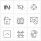 Pack of 9 Universal Line Icons for Web Applications email, technology, shoot, digital, building