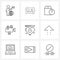 Pack of 9 Universal Line Icons for Web Applications valentine, love, information, angle, movie camera