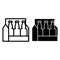 Pack of beer line and glyph icon. Beer box vector illustration isolated on white. Beer case outline style design