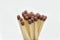 Pack of brown wooden matchsticks