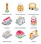 Pack of Buildings Isometric Icons