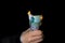 Pack of burning rubles in personâ€™s hand horizontal