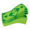 Pack cash icon, cartoon style