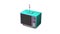 Pack of colorful cartoon television on top sideview.