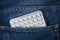 Pack of contraceptive pills on a pocket