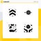 Pack of creative Solid Glyphs of arrow, production, direction, design, protection