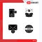 Pack of creative Solid Glyphs of mobile, valentine, love chat, gift, security
