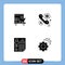 Pack of creative Solid Glyphs of workplace, data, table, help, page