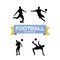 Pack of Football player siluet style