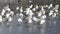 Pack of sea seagulls Larus marinus on lake ice in the early spring