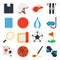 Pack of Sports Tools Flat Icons