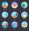 Pack Of World Cities Vector Illustrations