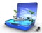 Package beach vacation concept yaht
