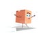 Package delivery cartoon cardboard box flying