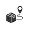 Package delivery glyph black icon on white