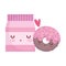 Package donut love menu character cartoon food cute