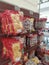 Package of dried tea flower mushroom and fungi on the shelf for sale at supermarket
