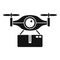 Package drone delivery icon, simple style