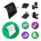 Package, scales, banana, fruit .Supermarket set collection icons in black,flat style vector symbol stock illustration