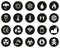 Package Symbols & Cargo Symbols Icons White On Black Flat Design Circle Set Big