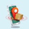 Package tracking icon. delivery tracking on smartphone 3d vector illustration