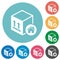 Package warehouse flat round icons