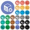 Package warehouse round flat multi colored icons