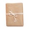 Package wrapped in kraft paper and tied with a rope