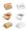 Packages and Carton Boxes Transparent Set Vector