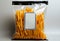 Packaging of frozen French fries, semi-finished fast food, zip packaging - AI generated image