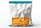 Packaging of frozen French fries, semi-finished fast food, zip packaging - AI generated image