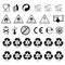 Packaging information label icons, packaging label symbols, labels.