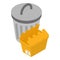 Packaging recycling icon, isometric style