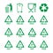 Packaging recycling icons set. Vector illustration, flat design